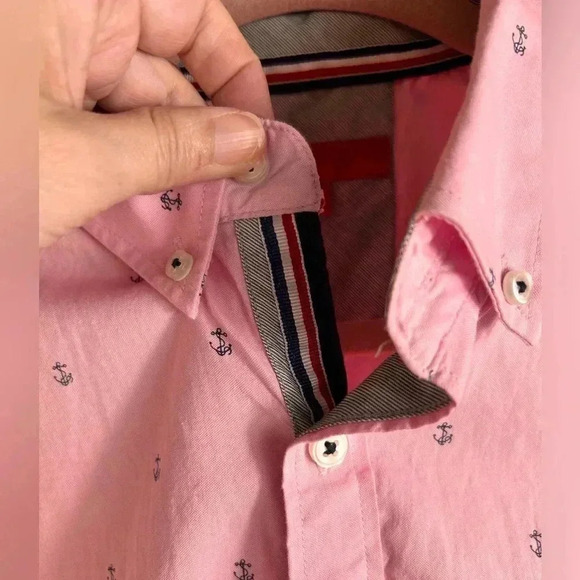 Report Collection short-sleeve button shirt,  Large, pink, Resort Vacation - Picture 3 of 8
